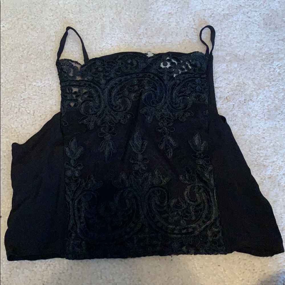black pattern top